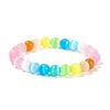 Rainbow Cat Eye Bracelet Natural Stone Beads Stretch Bracelet for Women Crystal Chakra Jewelry