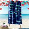 Fierce ocean predators glide. Print beach towel, quick drying, suitable for travel, outdoor sports, jogging, the beach and swimming, gift