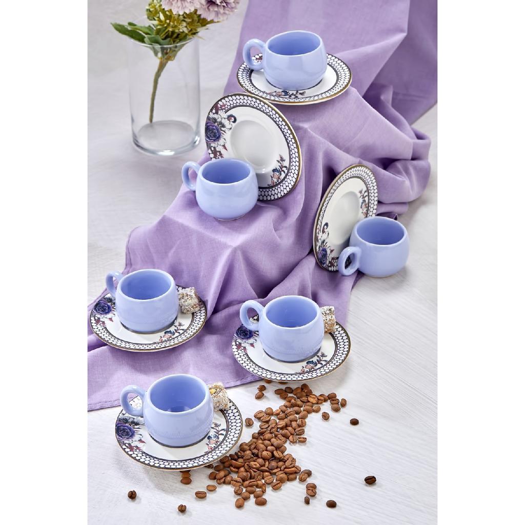 Набор кофейных чашек Polka Dot Lux из 12 предметов на 6 человек, набор белых чашек для турецкого кофе