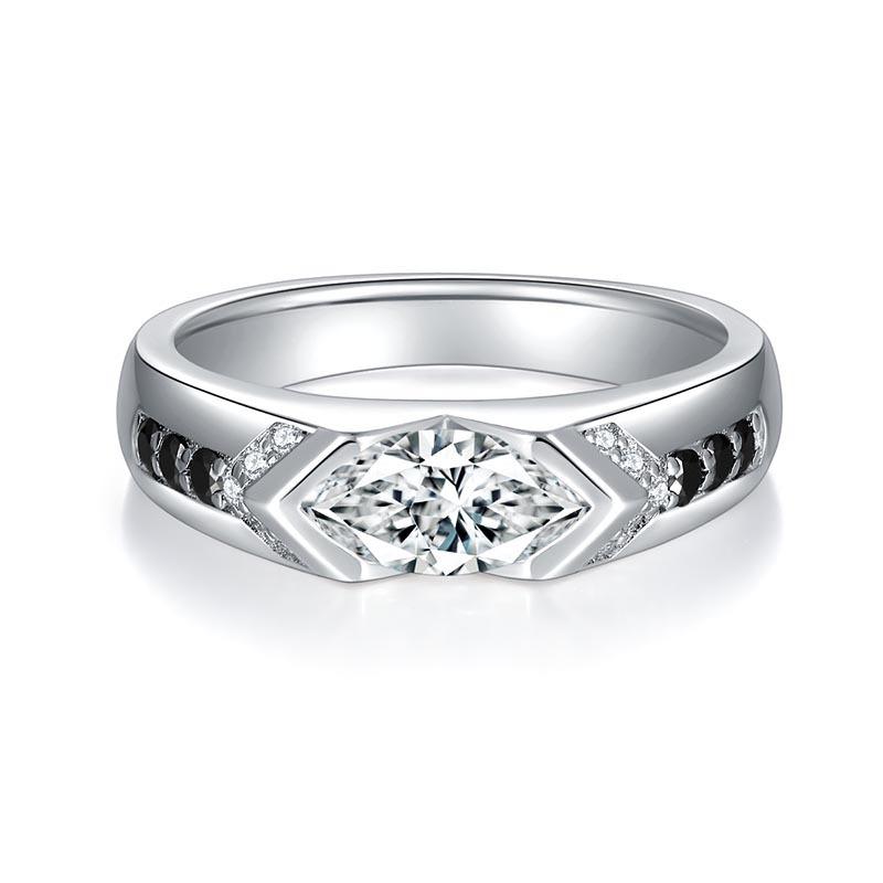 Сертифицированное GRA кольцо с муассанитом 5*10 мм, 1 карат, сине-зеленое, VVS1, лабораторное кольцо с бриллиантом для женщин, обручальное кольцо с обещанием помолвки