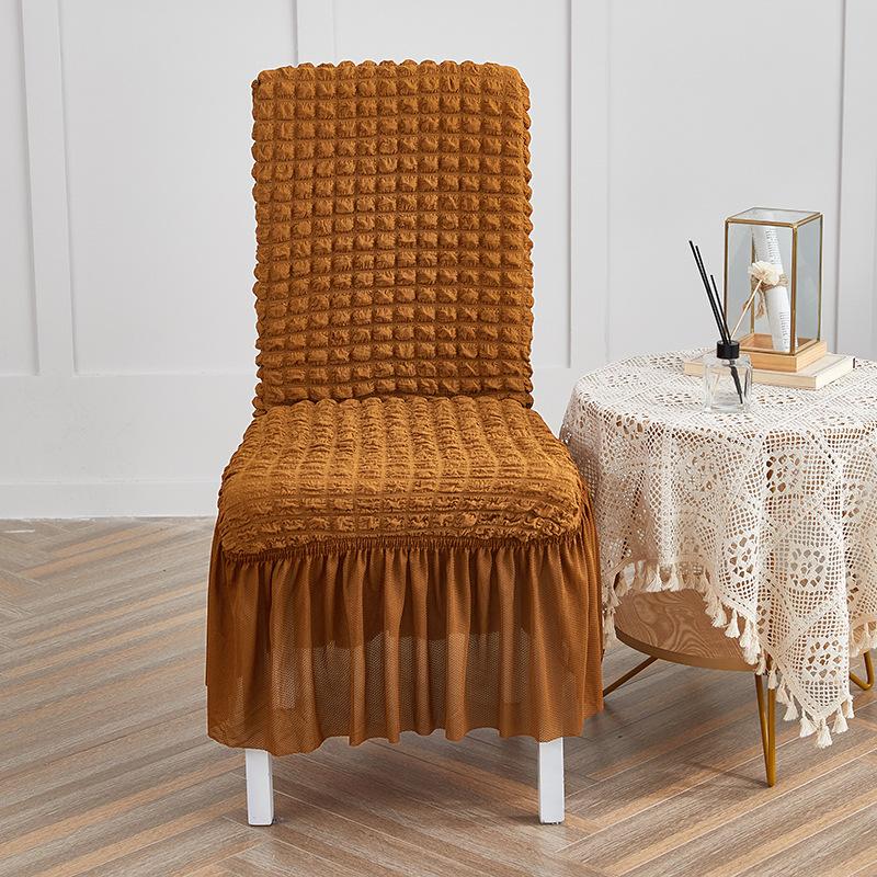 Чехлы на обеденные стулья, однотонные эластичные защитные чехлы для обеденных стульев, чехол на стул, юбка, украшение для офисного банкетного стула