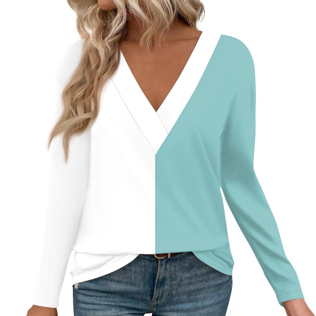Женские рубашки с длинным рукавом и V-образным вырезом, нарядные повседневные топы, модные свободные туники, топы, блузки