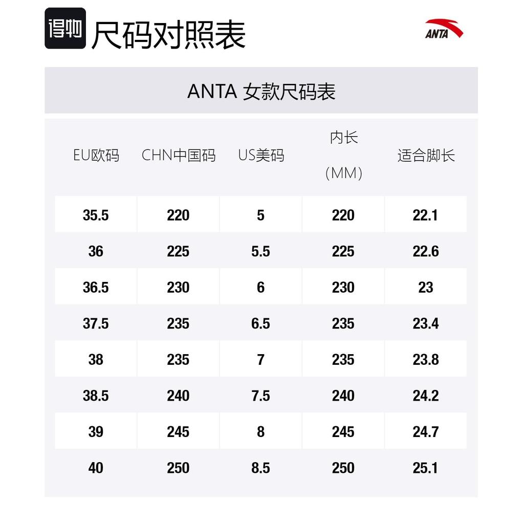 Anta Амортизирующие износостойкие легкие низкие повседневные кроссовки для бега женские яркие черные белые 122315575-8