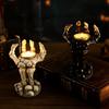 Halloween Skull Palm Candlestick Horror Themed Chamber Escape Table Decoration Props Crafted from Resin for Lasting Elegance
