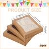 50Pcs Foldable Kraft Paper Candy Boxes with Visible Window for Postcard Gift Packaging Rectangle BurlyWood 15.2x11.5x2.5cm