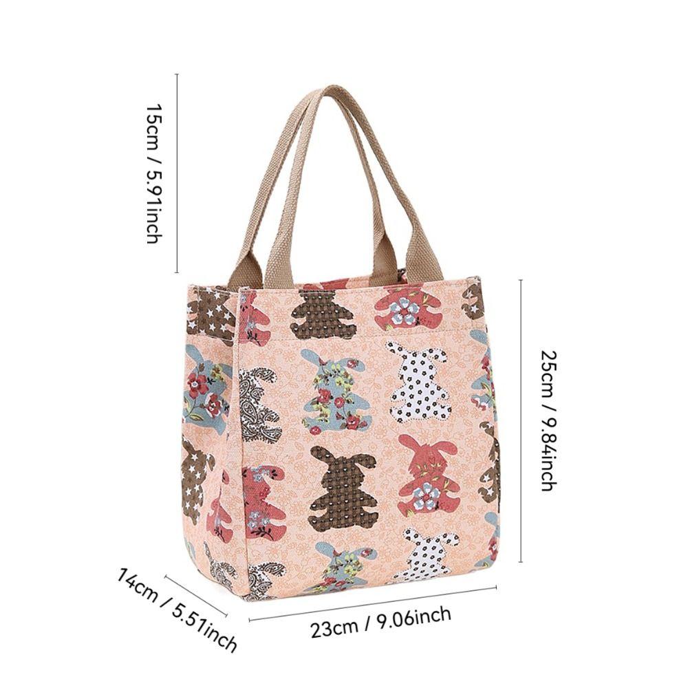 Cartoon Lunchbox Thickening Tote Bag Cute Storage Bag  Work