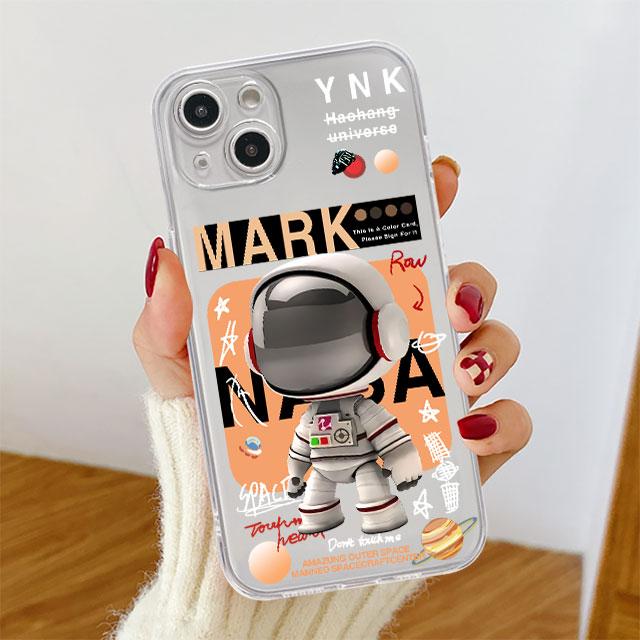 Прозрачный чехол для Apple iPhone 14 11 13 12 Pro 7 8 Plus XR X XS Max 6 6S 13Pro Силиконовый чехол для телефона Механический Астронавт Космос