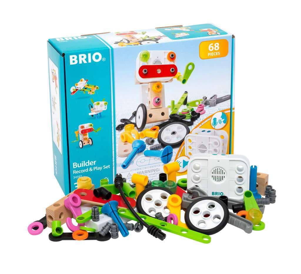 BRIO Wooden Rail Educational Toy Builder Record Play Ages 68 Item Gift & Set, 3+, Pieces, No. 34592, Birthday/Christmas