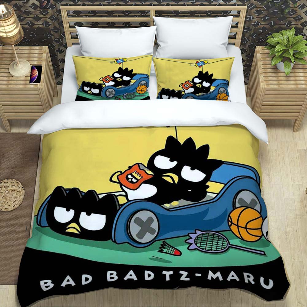 BADBADTZ-MARU 3-piece cartoon bedding set, exquisite adult and children's bedding set, suitable for double and single beds, larg