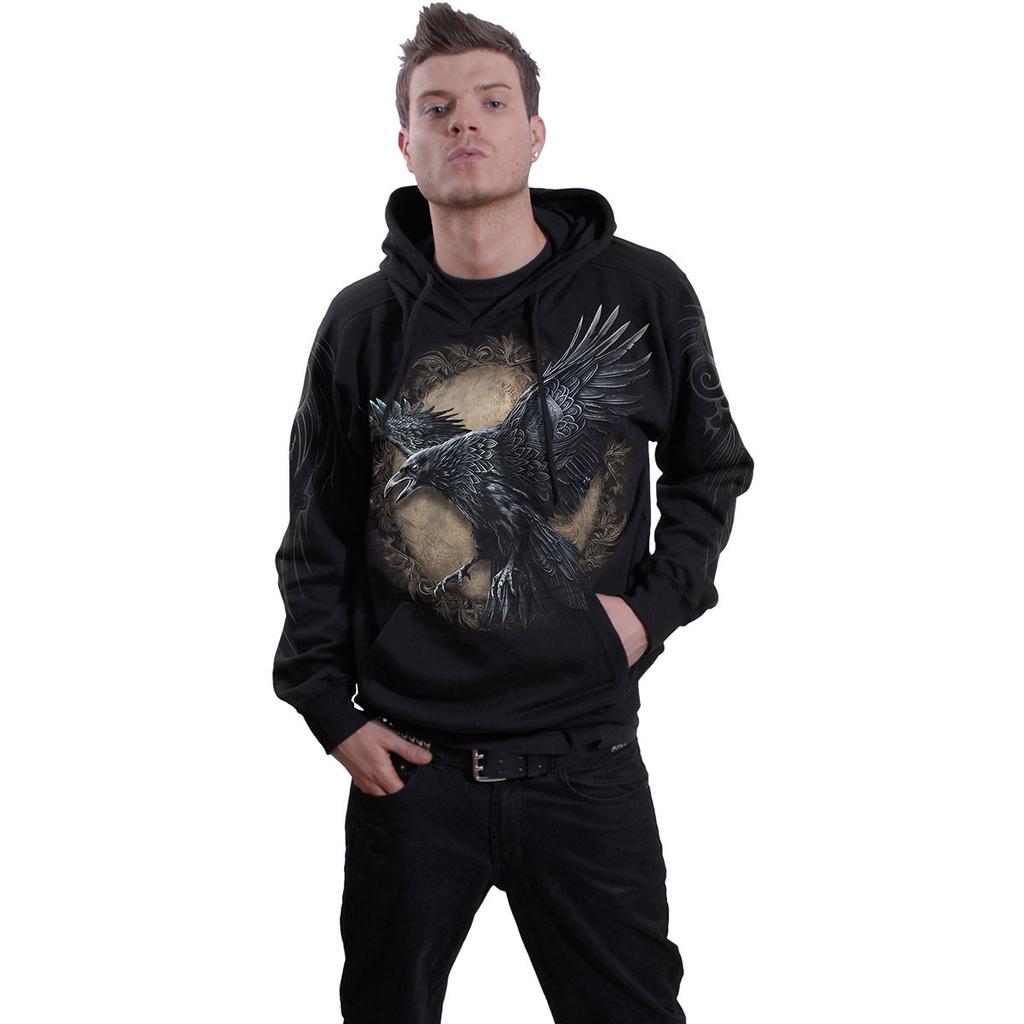 Spiral Direct Unisex Adult Raven Wise Back Print Pullover Hoodie