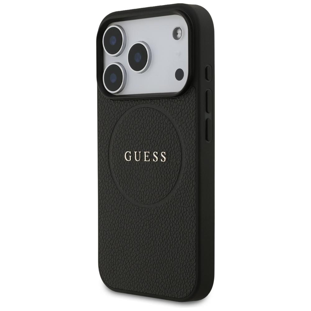 Guess Grained Ring MagSafe case for iPhone 17 Pro black