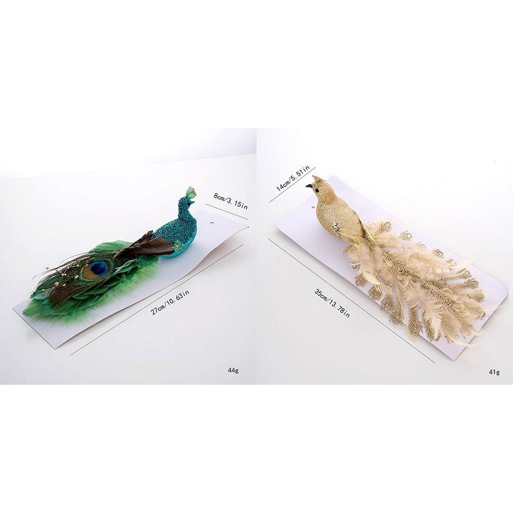 Shimmering Christmas Peacock Decoration Foam DIY Crafts Peacock Cartoon Realistic Feathers Christmas Tree Ornaments