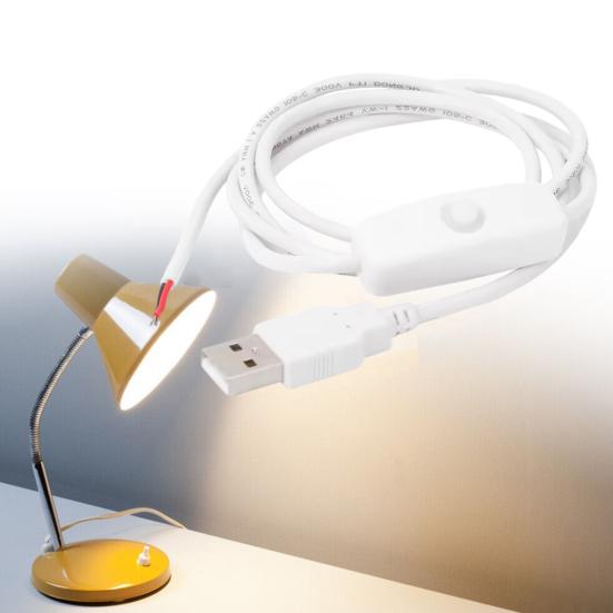 1M USB Power Cable with On/Off Switch 2-Pin DIY Charging Wire for LED Strips Electronics Male USB 2.0 Type A Connector