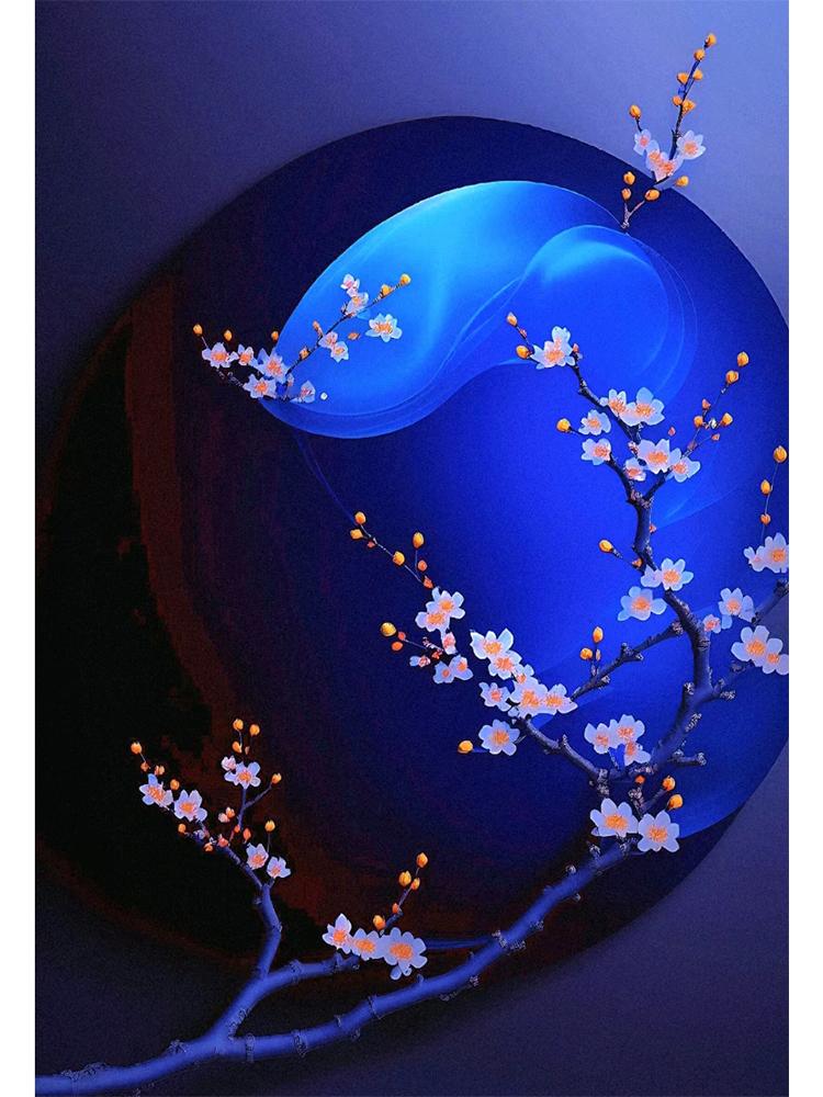 Алмазная картина мозаика цветы серия Rhine Blue One Plum Blossom 5D DIY вышивка крестом украшение для дома