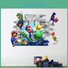 3D Наклейка на стену Марио для детей Super Mario ПВХ Мультяшная декаль