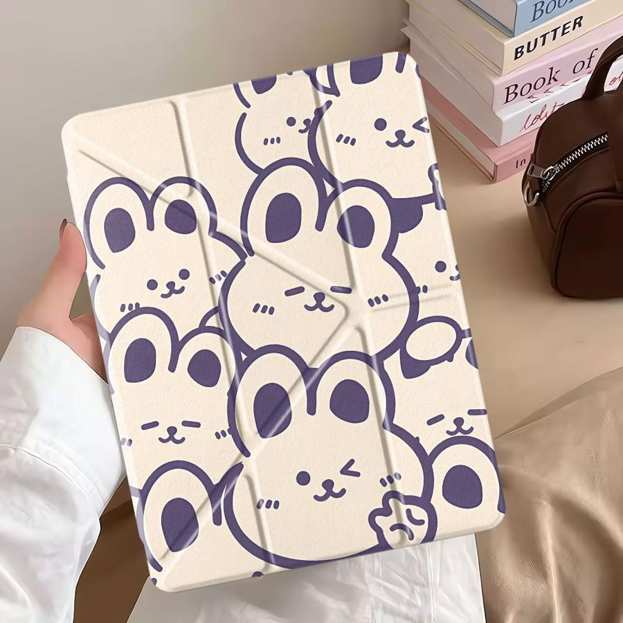 Чехол-подставка Чехол для планшета Для iPad Pro 11-го 10-го 9-го 8-го 7-го 12,9 дюйма Pro 2025 Air 4 5 M3 M2 1 2 M4 11 дюймов Mini 6 7 Линия Кролик