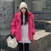 Женская зимняя новая короткая хлопковая одежда с подкладкой, утолщенная, со съемным пушистым капюшоном, похожая на хлеб