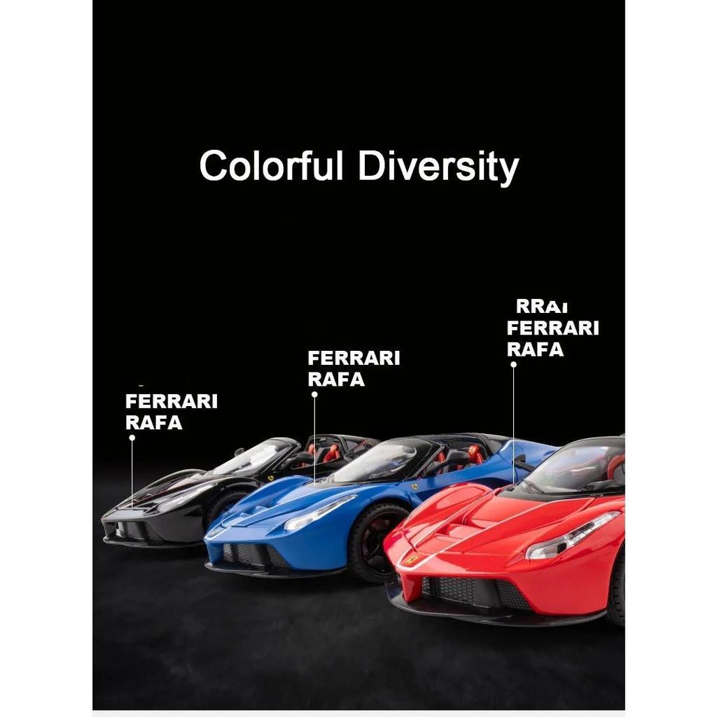 1/22 Zinc Alloy Ferrari Convertible Sports Car Metal Diecast Simulation Vehicle Sound Light Pull Back Collection Toys Boy Decorate Gifts