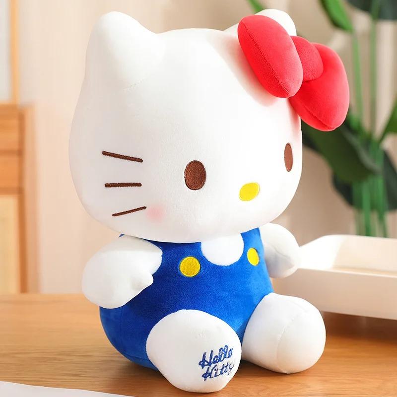 Новая распродажа 23 см Sanrio Hello Kitty Аниме Мягкие игрушки Плюшевая мягкая подушка Подарки на день рождения для девочек Кавайная плюшевая кукла Hello Kitty