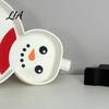 Decorative Jewelry Trinket Holder Christmas Snowman Serving Tray, Holiday Party 3D Supply Printed Platter Dish for Snacks, Candies, Goodies,