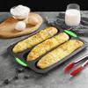 Silicone Bread Mold Non-Stick Food Grade Baguette Loaf Pan Cake Baking Tray with Drain Holes for Home Kitchen Bakery Burger Buns Sandwich Cookies