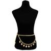 Women Vintage Style Coin Pendant Fringed Waist Chain Sexy Queen Embossed Body Chain