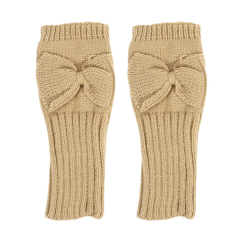 Half Fingerless Gloves Women Mitten Winter Warmer Kawaii Sleeve Soft Girls Clothes Winter Bow Knot Knitted Gloves Gift