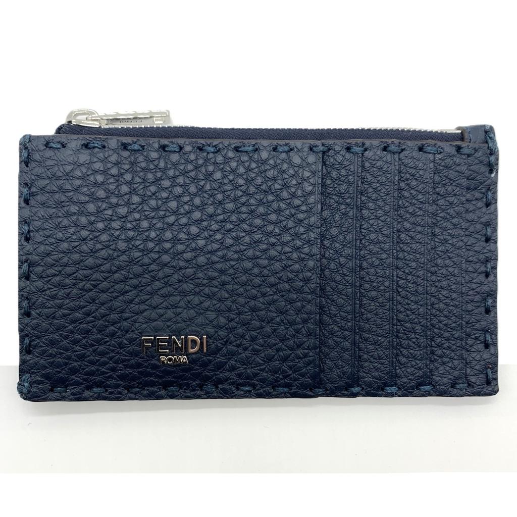 Used FENDICard Case wine Calfskin unisex