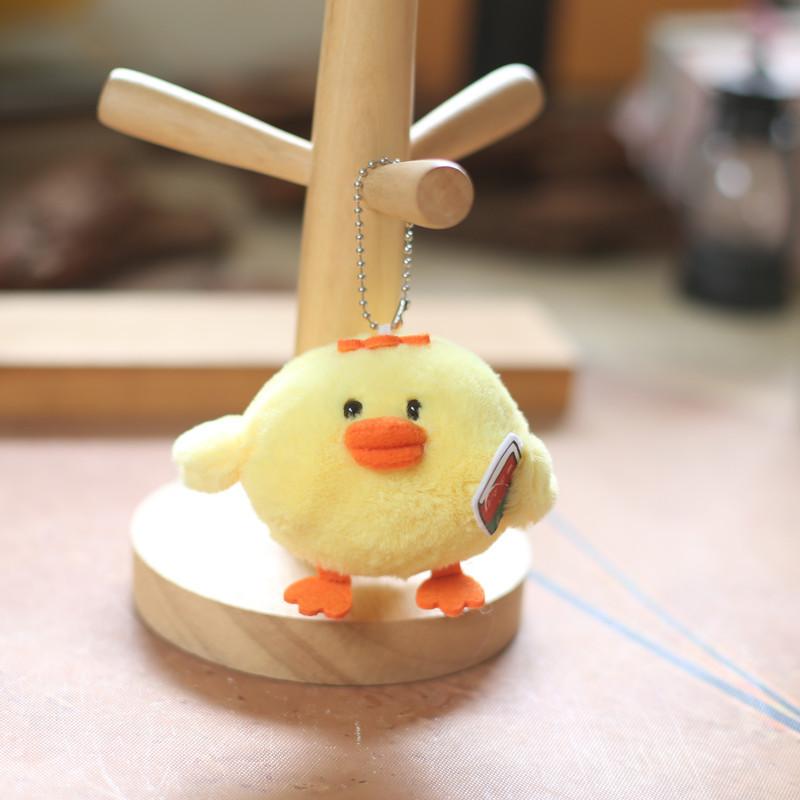 Yellow Keychain Chick Backpack Decor Pp Cotton Stuffed Doll Gift For Kids