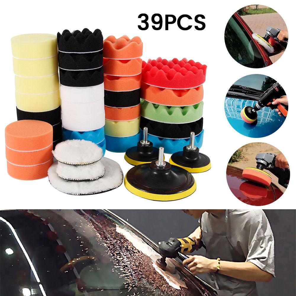 Car Polishing Sponge Pads Kit Buffing Waxing Foam Tool Polisher Machine Wax Pad for Removes Scratches Attachment Polishing Pad