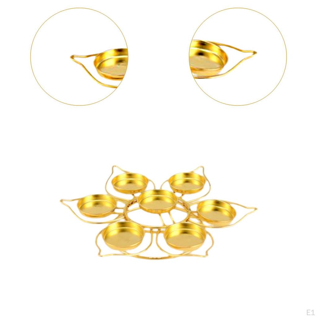 Подставка для масляной лампы в форме лотоса, подсвечник из сплава премиум-класса, декоративный алтарь для храма, украшение для чайной свечи