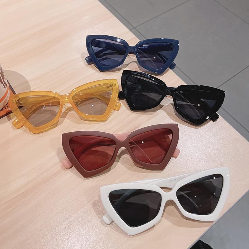 Cat Eye Sunglasses Women   Style Triangle Shades Clear Candy Color Eyewear Vintage Sun Glasses For Women
