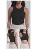 Autumn 2024 Lulu Yoga Vest with Side Waist Crisscross, High Elasticity, Moisture-Wicking, and Padded Sports Bra.
