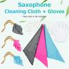 MMBAT 3 Pack Sax Saxophone Cleaning Cloth Pull To Clean Wind Instrument Cleaner Cloth with Gloves