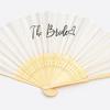 Wedding Handheld Fan Bride And Baidesmaid Bachelor Party Letter Print Retro Strong Hinge