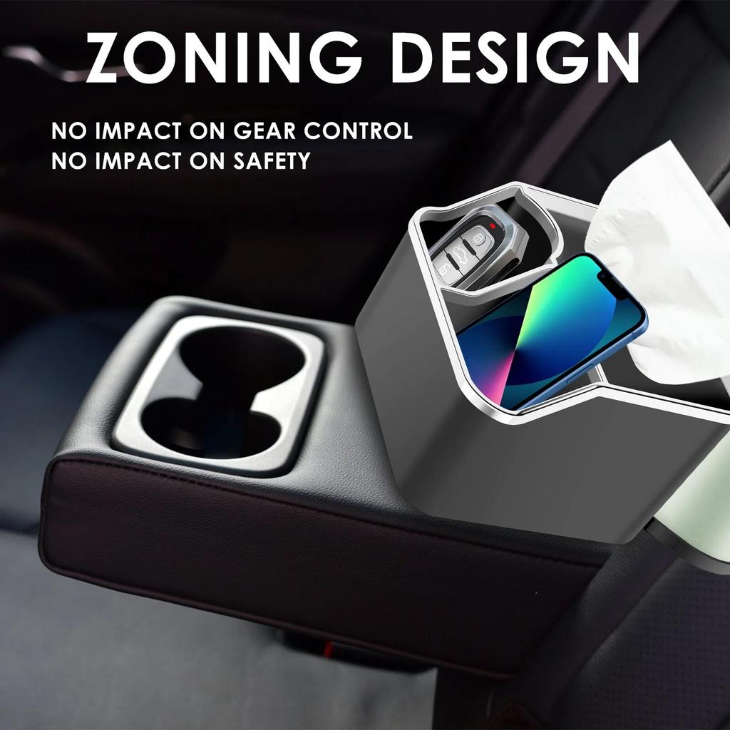 Органайзер для хранения в подлокотнике автомобиля, держатель для салфеток в подлокотнике с 2 складными подстаканниками, ящик для хранения в салоне автомобиля для автомобильных аксессуаров