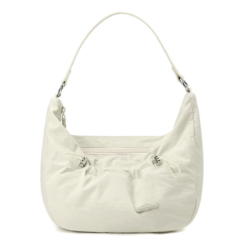 Retro Literary and Artistic Lazy Wind Lady Pleated Drawstring Casual Shoulder Bag Dumpling Bag