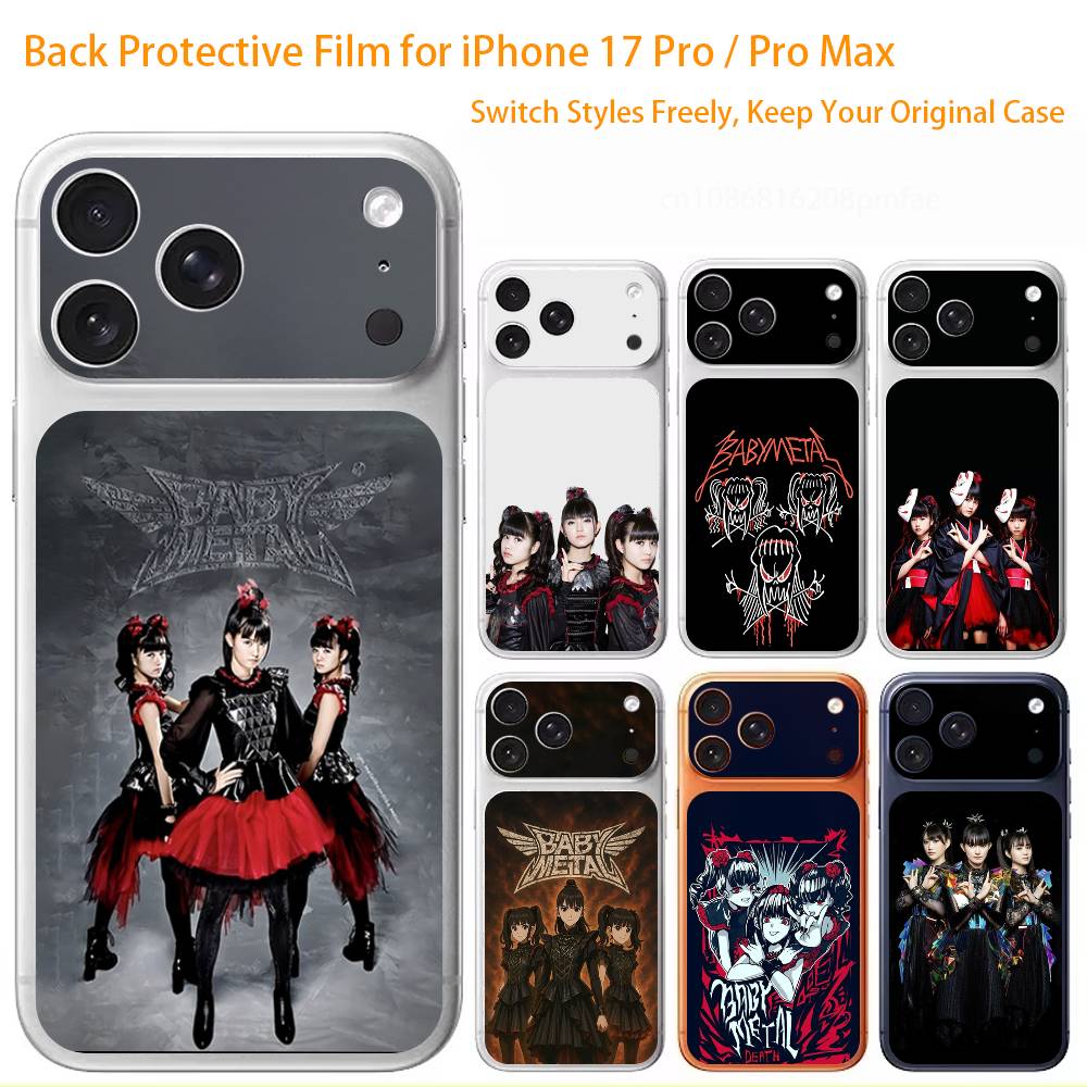 B-BABYMETAL R-Рок-группа 3D Полное тело Наклейка-скин для iPhone 17/Pro/Pro Max Цветная Задняя защитная наклейка