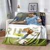 Vintage Lazio Football Star Light Blue Eagle Jersey Portrait Flannel Blanket Soft Warm Lightweight Sports FanWashable Throw Blanket Sofa Bedroom Decor