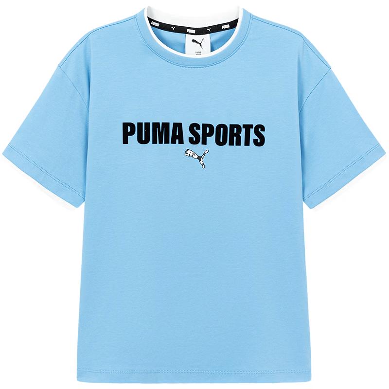 Puma Детская футболка с цветовыми блоками, короткий рукав