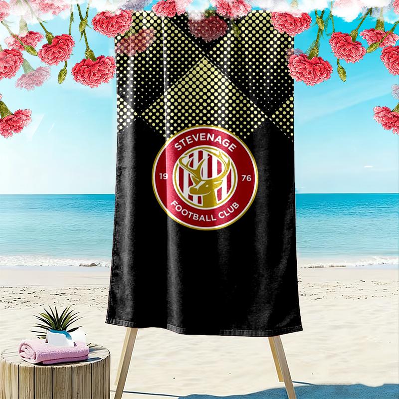 Stevenage FC Print Beach Towel, Large Soft Quick Dry Towel for Beach Camping Swimming