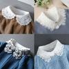 Vintage Lace Fake Collar Women Blouse Shirt Decor False Collar Top Woman Detachable Collar Shirt Women Tie Removable Half Shirt