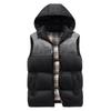 Autumn and Winter Men's Casual Vest, Thickened Warm Shoulder, Middle-aged Outdoor Waterproof and Windproof, Detachable Hat Vest, Color Blocked Vest