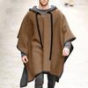 Мужской повседневный и модный плащ-накидка контрастного цвета, пуловер-кейп, шерстяное пальто с капюшоном