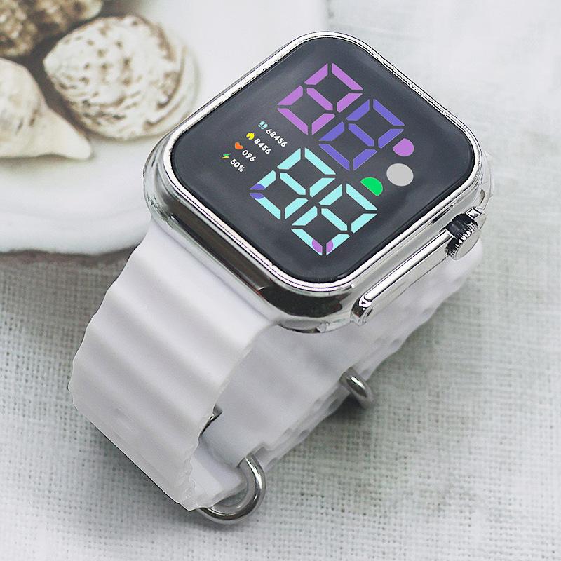 LED Electronic Watch Fashion Trend Couple Men and Women Button Luminous Electroplating Electronic Watch