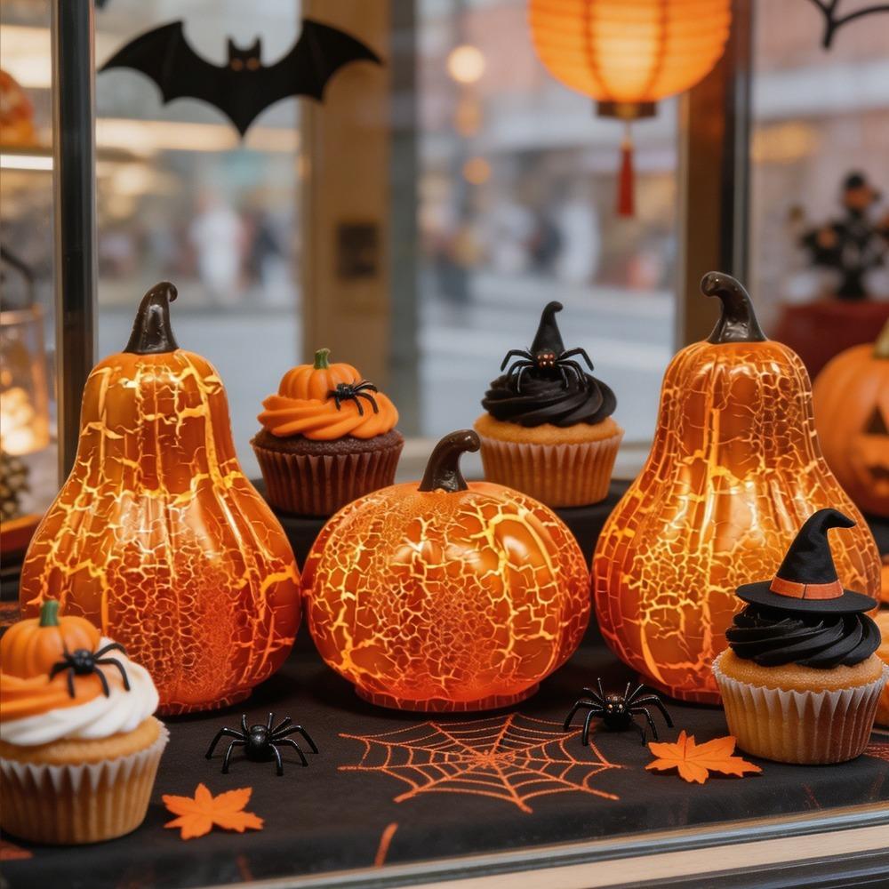 Simulated Halloween Pumpkin Lamp Glowing Table Pumpkin Ornament Pumpkin Night Light Bedroom