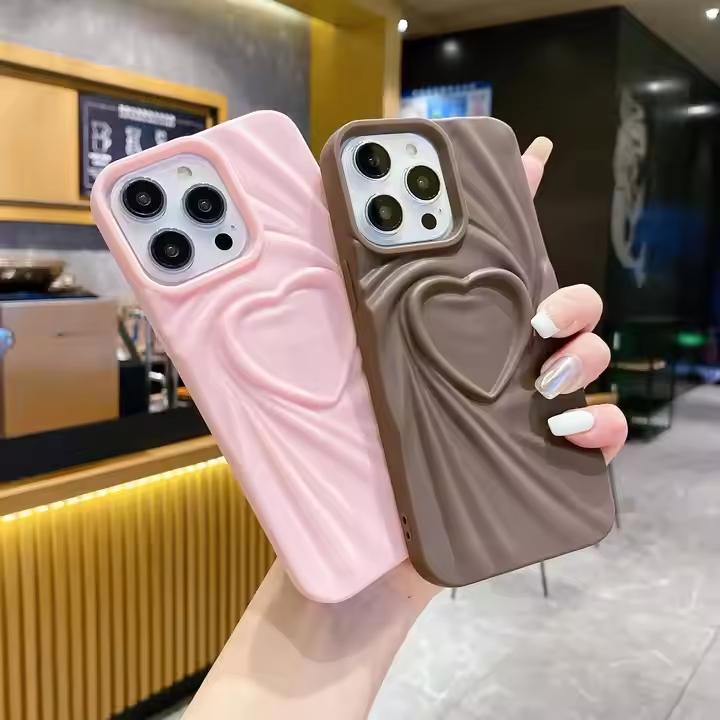 Bestseller 3D Love Heart Phone Case for iPhone 16 Pro Max Fashion Style Soft Tpu Mobile Phone Case for iPhone 11 12 13 14 15 16