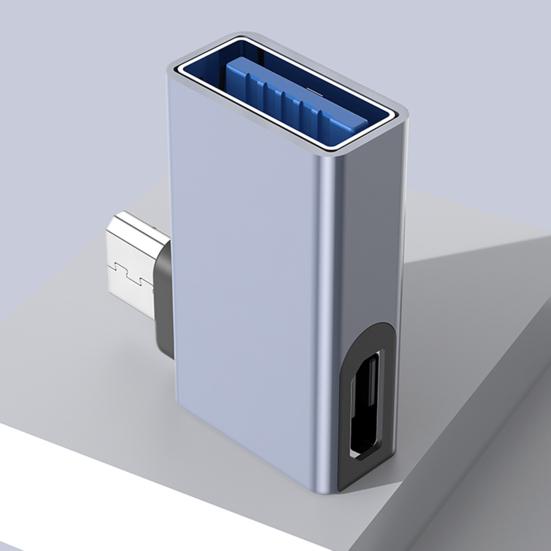 Адаптер Micro USB к USB с угловым удлинителем 90 градусов, с функцией OTG и портом внешнего питания, стабильный ток, адаптер питания