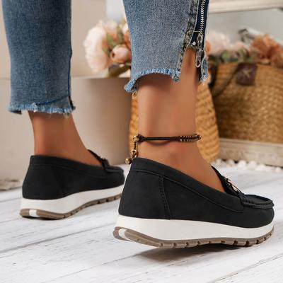 Нескользящие лоферы на мягкой подошве, туфли-одинарки, лето и осень 2025, новая удобная обувь на платформе, повседневная женская обувь