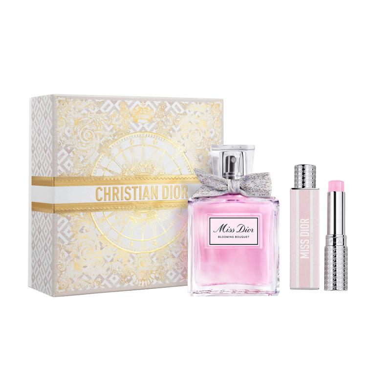 DIOR Flower Sweetheart Balm Perfume Set Golden Ball Limited Gift Box Eau de Toilette EDT Floral Fragrance Bergamot Rose Peony White Musk 3.2g+30ml